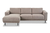 Banken - Moderne Hoekbank Links Taupe Stof Aniko met Chaise Longue 238x142x78 cm - Dimehouse