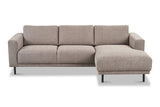 Banken - Moderne Hoekbank Rechts Taupe Stof Aniko met Chaise Longue 238x142x78 cm - Dimehouse