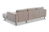 Banken - Moderne Hoekbank Rechts Taupe Stof Aniko met Chaise Longue 238x142x78 cm - Dimehouse