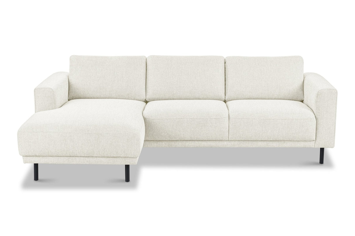 Banken - Moderne Hoekbank Links Beige Stof Aniko met Chaise Longue 238x142x78 cm - Dimehouse