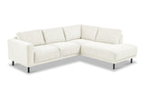 Banken - Moderne 3 - zits Hoekbank Rechts Beige Stof Aniko met Lounger 240x197x78 cm - Dimehouse