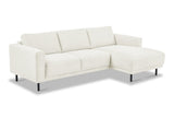 Banken - Moderne Hoekbank Rechts Beige Stof Aniko met Chaise Longue 238x142x78 cm - Dimehouse