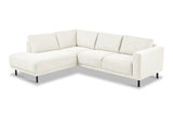 Banken - Moderne 3 - zits Hoekbank Links Beige Stof Aniko met Lounger 240x197x78 cm - Dimehouse
