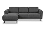 Banken - Moderne hoekbank met Chaise Longue Antraciet Stof Aniko links 238x142x78 cm - Dimehouse