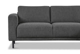 Banken - Moderne hoekbank met Chaise Longue Antraciet Stof Aniko rechts 238x142x78 cm - Dimehouse