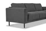 Banken - Moderne hoekbank met Chaise Longue Antraciet Stof Aniko rechts 238x142x78 cm - Dimehouse