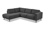 Banken - Moderne 3 - zits hoekbank met Lounger Antraciet Stof Aniko links 240x197x78 cm - Dimehouse