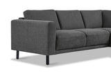 Banken - Moderne 3 - zits hoekbank met Lounger Antraciet Stof Aniko rechts 240x197x78 cm - Dimehouse
