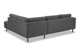 Banken - Moderne 3 - zits hoekbank met Lounger Antraciet Stof Aniko rechts 240x197x78 cm - Dimehouse
