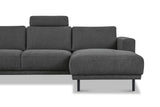 Banken - Moderne U - Bank hoekbank Antraciet Stof - links - 310x197x142 cm - Aniko - Dimehouse