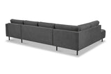 Banken - Moderne U - Bank hoekbank Antraciet Stof - links - 310x197x142 cm - Aniko - Dimehouse