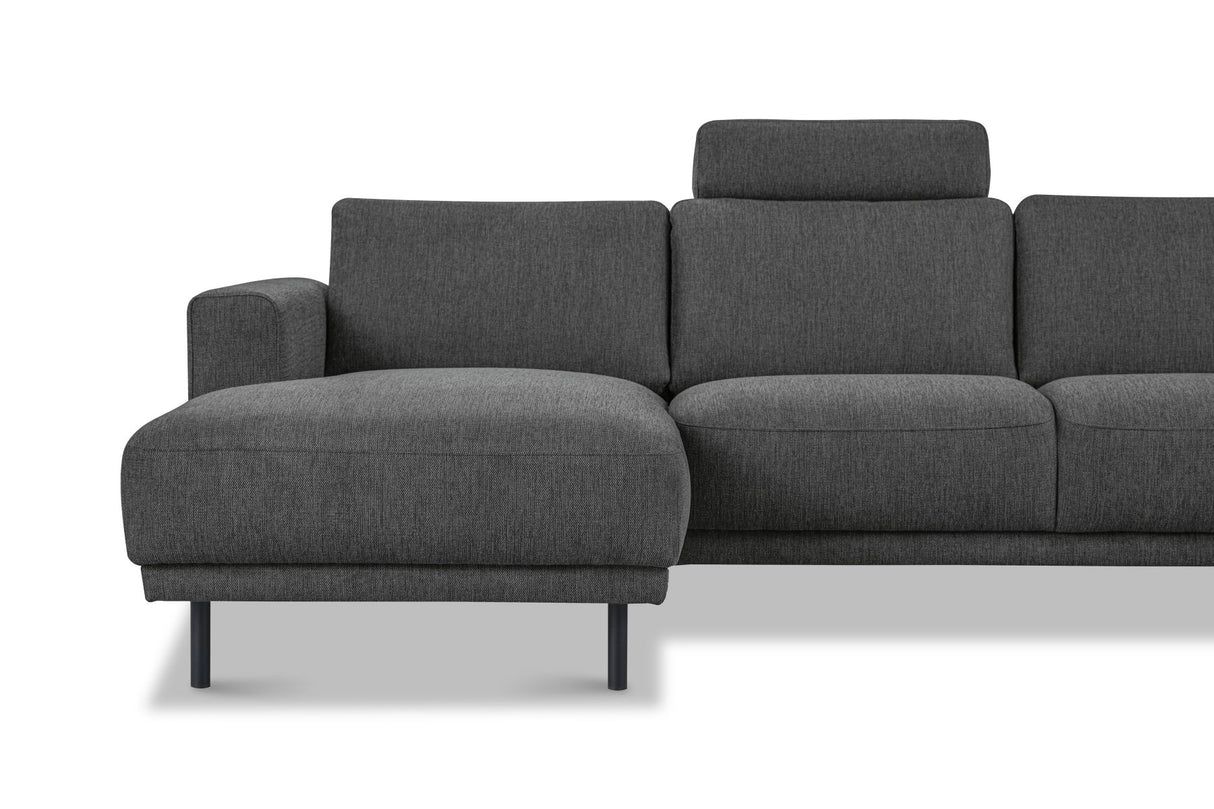 Banken - Moderne U - Bank hoekbank Antraciet Stof - rechts - 310x197x142 cm - Aniko - Dimehouse
