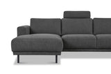 Banken - Moderne U - Bank hoekbank Antraciet Stof - rechts - 310x197x142 cm - Aniko - Dimehouse