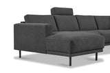 Banken - Moderne U - Bank hoekbank Antraciet Stof - rechts - 310x197x142 cm - Aniko - Dimehouse