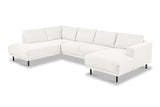 Banken - Moderne U - Bank Hoekbank Beige Stof - Rechts - 310x197x142 cm - Aniko - Dimehouse