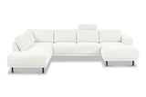 Banken - Moderne U - Bank Hoekbank Beige Stof - Links - 310x197x142 cm - Aniko - Dimehouse