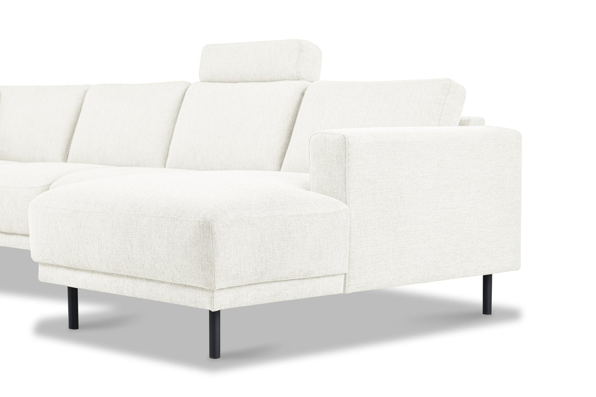 Banken - Moderne U - Bank Hoekbank Beige Stof - Links - 310x197x142 cm - Aniko - Dimehouse