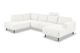 Banken - Moderne U - Bank Hoekbank Beige Stof - Links - 310x197x142 cm - Aniko - Dimehouse