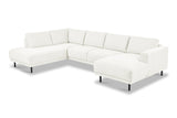 Banken - Moderne U - Bank Hoekbank Beige Stof - Links - 310x197x142 cm - Aniko - Dimehouse