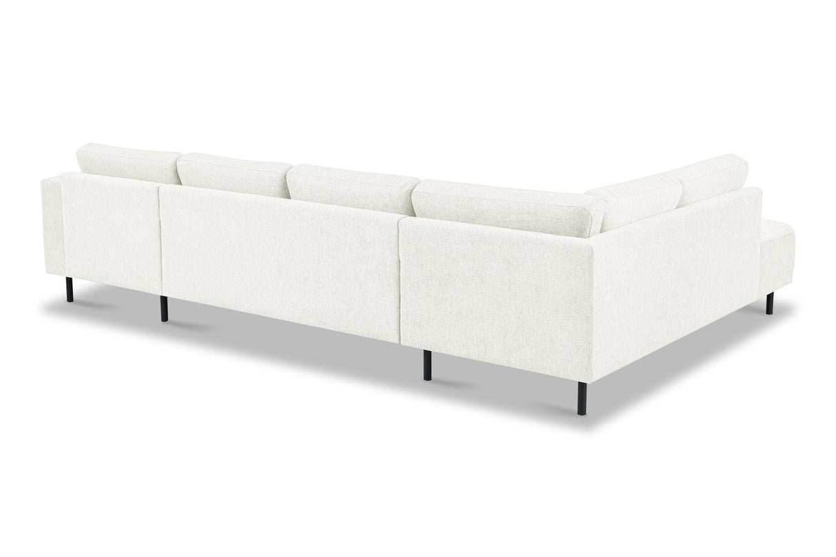 Banken - Moderne U - Bank Hoekbank Beige Stof - Links - 310x197x142 cm - Aniko - Dimehouse