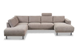 Banken - Hoofdsteun taupe bankstel stof - Aniko - Dimehouse