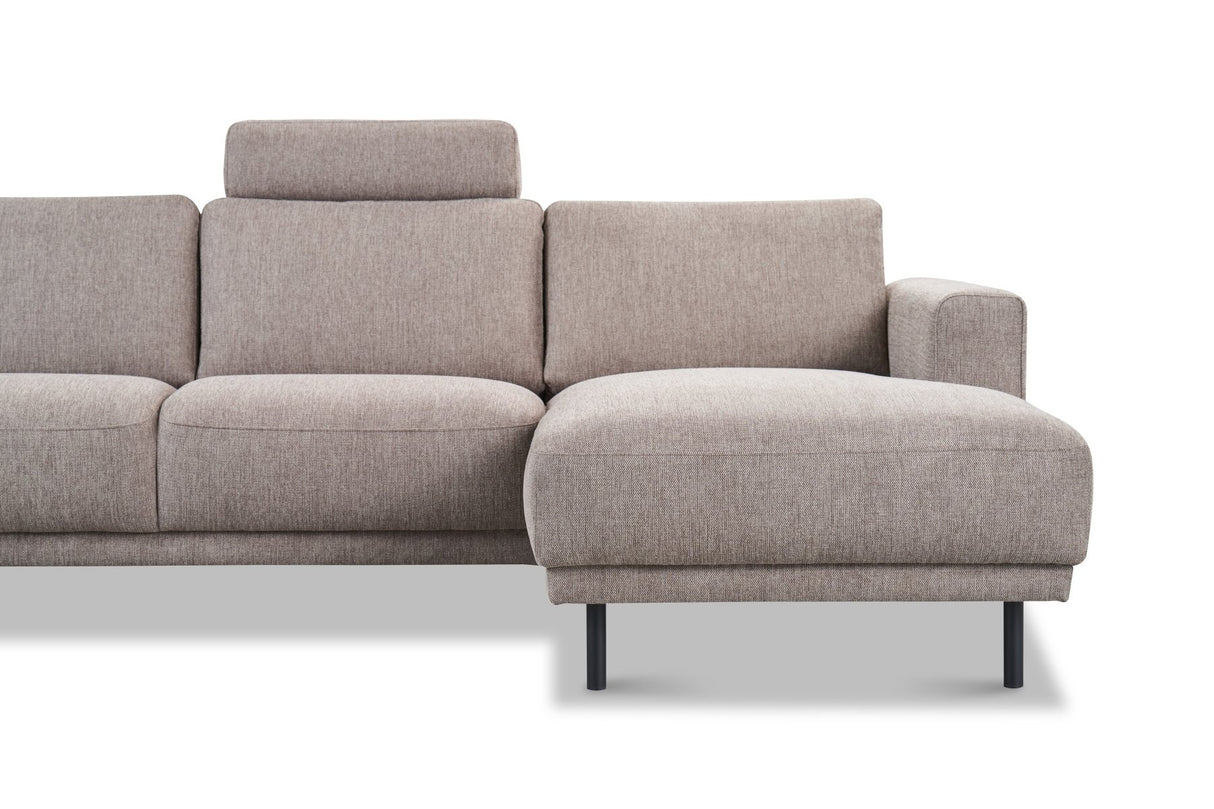 Banken - Hoofdsteun taupe bankstel stof - Aniko - Dimehouse