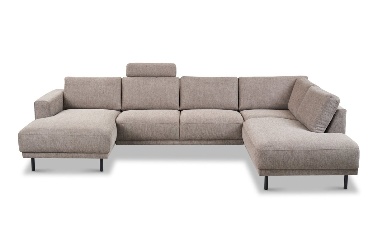 Banken - Hoofdsteun taupe bankstel stof - Aniko - Dimehouse