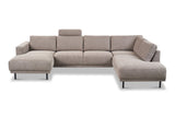 Banken - Hoofdsteun taupe bankstel stof - Aniko - Dimehouse