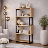 Boekenkasten - Boekenkast Ceylan Walnoot Melamine 80x128x22 cm - Dimehouse