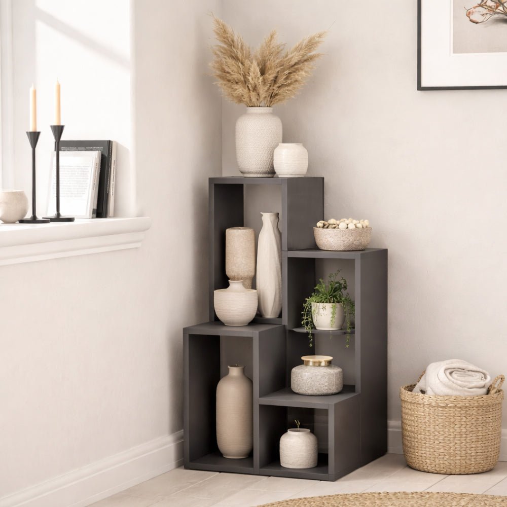 Boekenkasten - Modulaire vakkenkast antraciet melamine Sule 42x89x20 cm - Dimehouse