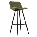 Barkrukken - Industriële Barkruk Groen Kenton Microvezel Stof - 76 cm Zithoogte - Dimehouse