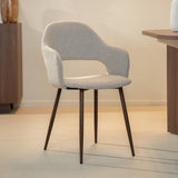 Eetkamerstoelen-Japandi Eetkamerstoel Zand - Open rug - Walnootlook Frame - Aki-Dimehouse