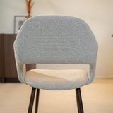 Eetkamerstoelen-Japandi Eetkamerstoel Zand - Open rug - Walnootlook Frame - Aki-Dimehouse