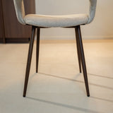 Eetkamerstoelen-Japandi Eetkamerstoel Zand - Open rug - Walnootlook Frame - Aki-Dimehouse