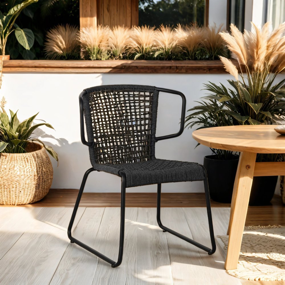 Tuinstoelen - Tuinstoel Dora Touw Antraciet - Dimehouse