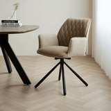 Drehbar Esszimmerstuhl Taupe Bouclé Novan – 180° drehbares Stimmungsfoto Modern Innenraum