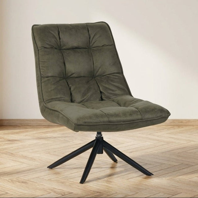 Drehsessel Yuki Green Öko-Leder 360° drehbar Stimmungsfoto in Modern Innenraum