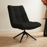 Drehsessel Yuki Black Bouclé 360° drehbar Stimmungsfoto in Modern Innenraum