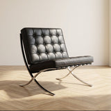 Expo-Sessel aus schwarzem Premium-Leder in Mood-Foto Modern Innenraum