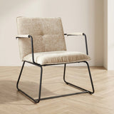 Sessel Hailey beiges Chenille-Mood-Foto in Modern Innenraum