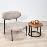 Fauteuils - Ronde Scandinavische fauteuil beige gemêleerde stof Nova - Dimehouse