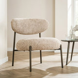 Sessel Nova Round Sandfarbener Stoff mit stimmungsvollem Fotomotiv Modern Innenraum