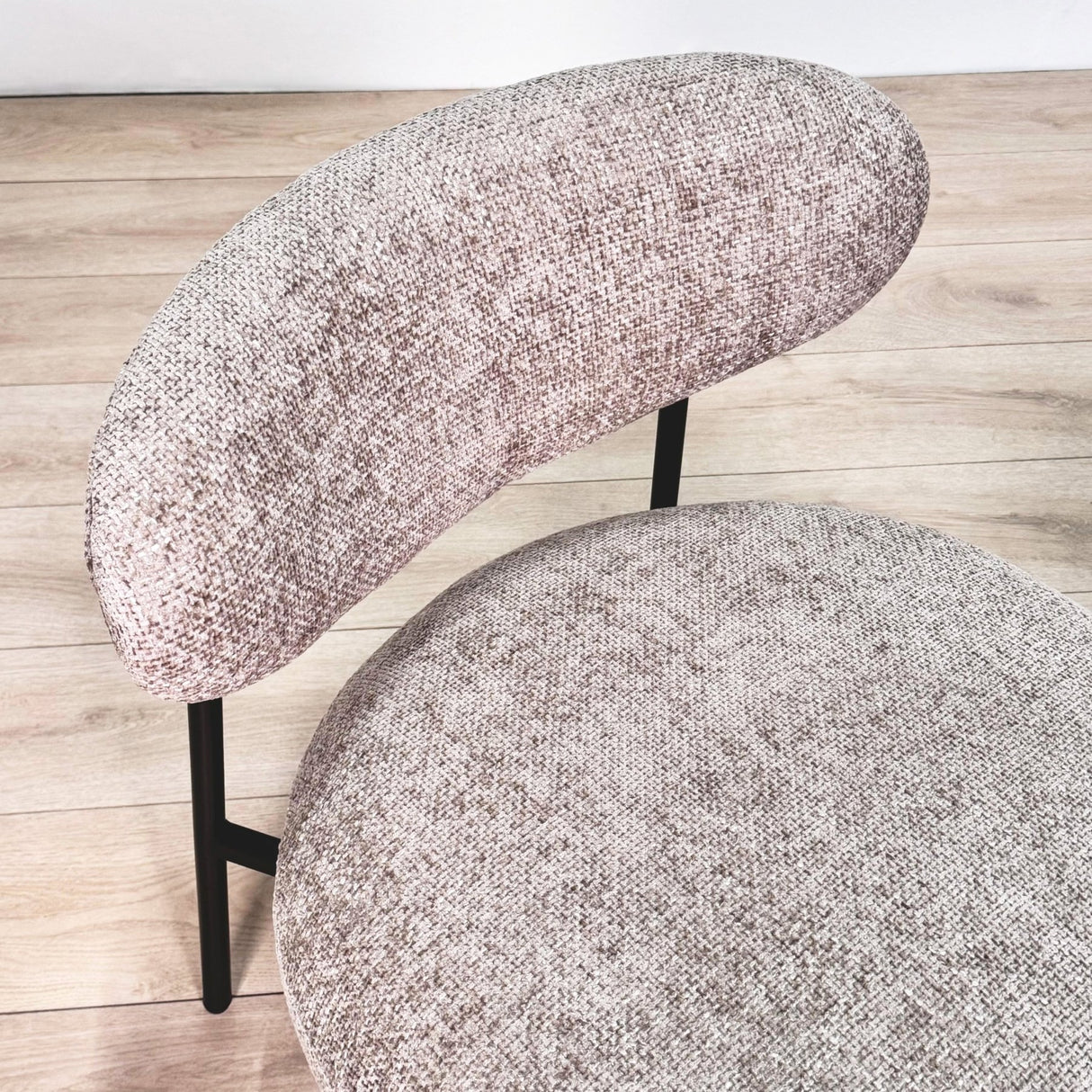 Fauteuils - Ronde Scandinavische fauteuil beige gemêleerde stof Nova - Dimehouse