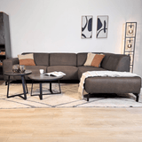 Banken - Hoekbank antraciet robuust eco - leer Barin - rechts - Dimehouse