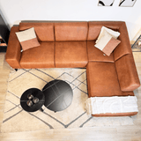 Banken - Hoekbank cognac robuust eco - leer Barin - rechts - Dimehouse