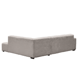Banken - Hoekbank beige super zachte ribstof Gavi - rechts - Dimehouse