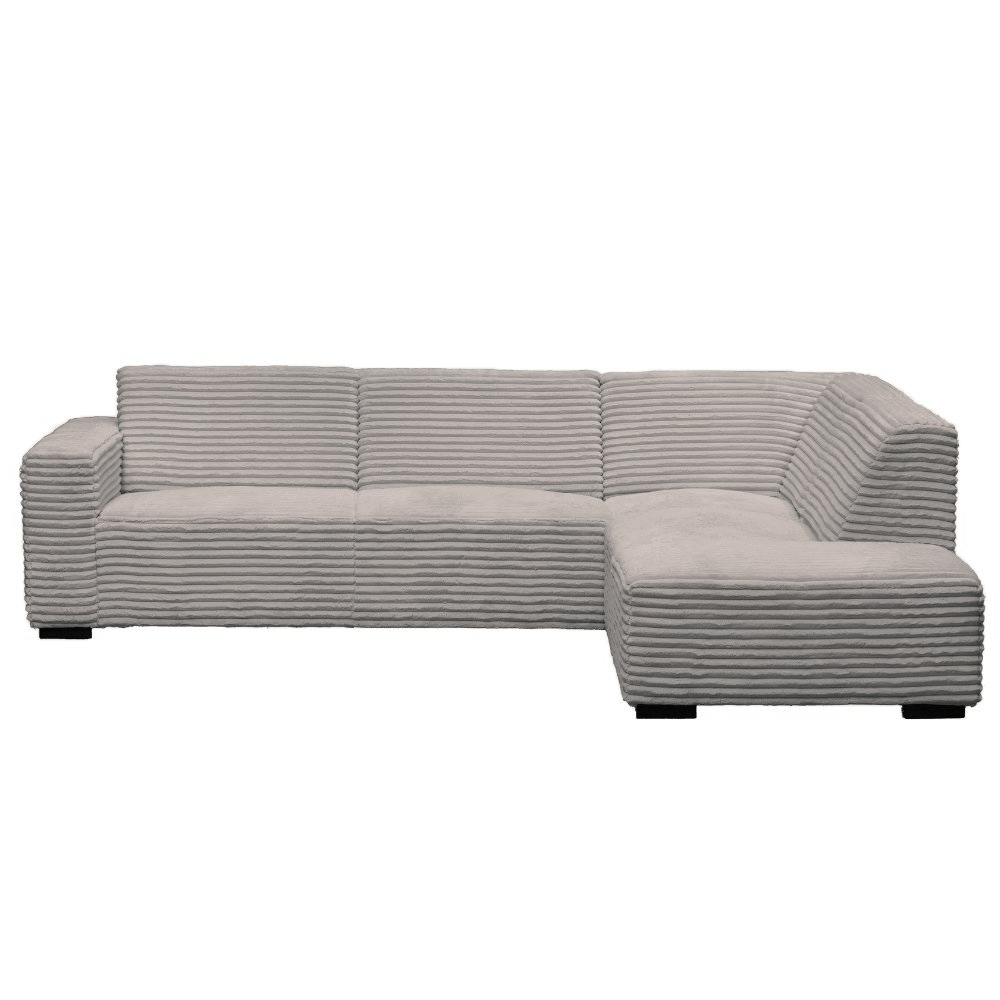 Banken - Hoekbank beige super zachte ribstof Gavi - rechts - Dimehouse