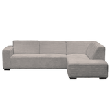 Banken - Hoekbank beige super zachte ribstof Gavi - rechts - Dimehouse