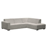 Banken - Hoekbank beige super zachte ribstof Gavi - rechts - Dimehouse