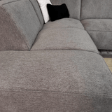 Banken - Hoekbank taupe chenille gemêleerd Ravi – links - Dimehouse
